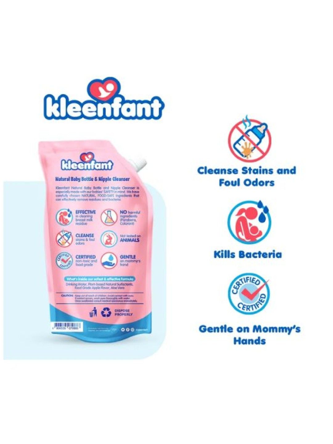 Kleenfant Natural Baby Bottle and Nipple Cleanser (550ml) x 4 pack (No Color- Image 3)