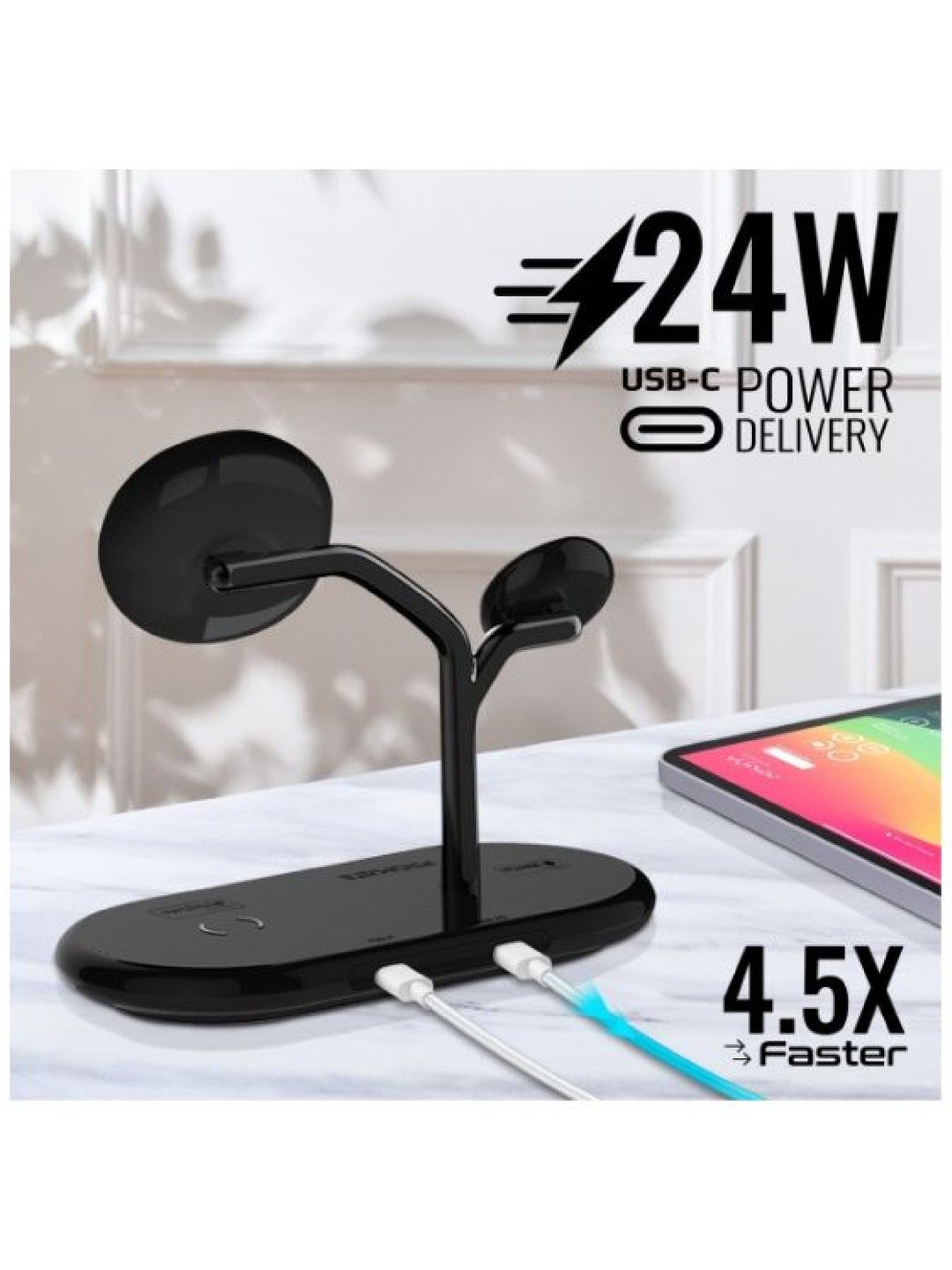 Promate SYNERGY-PRO 57W High Speed MagSafe Charging Station (Black- Image 3)