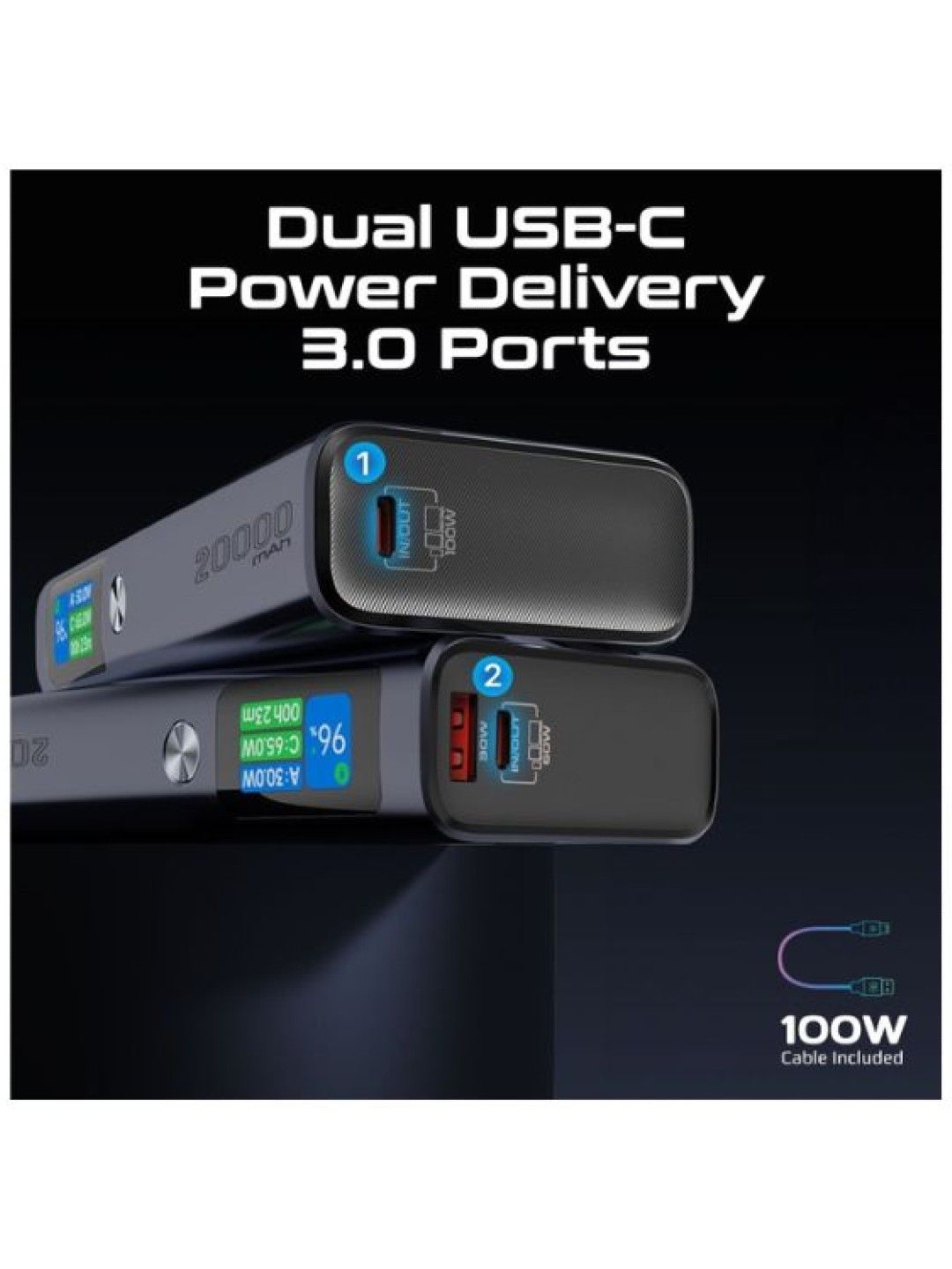 Promate TITAN-130 130W Sleek Aluminum Crafted Power Delivery Power Bank (No Color- Image 3)