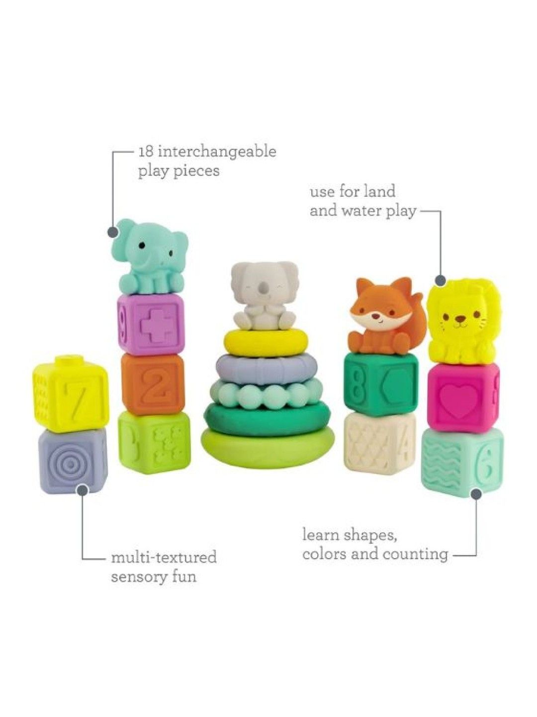 Infantino Stackable Activity Playset - 18 Piece Playset (No Color- Image 3)