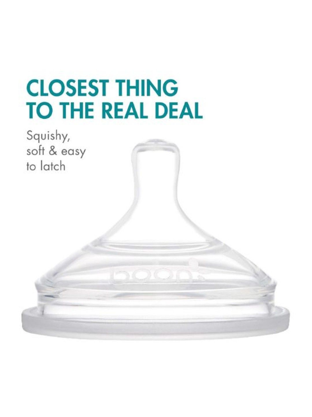 BOON NURSH Silicone Nipples - Slow Flow (3-Pack) (Clear- Image 3)