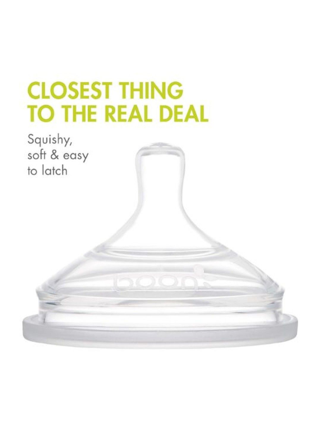 BOON NURSH Silicone Nipples - Medium Flow (3-Pack) (Clear- Image 3)