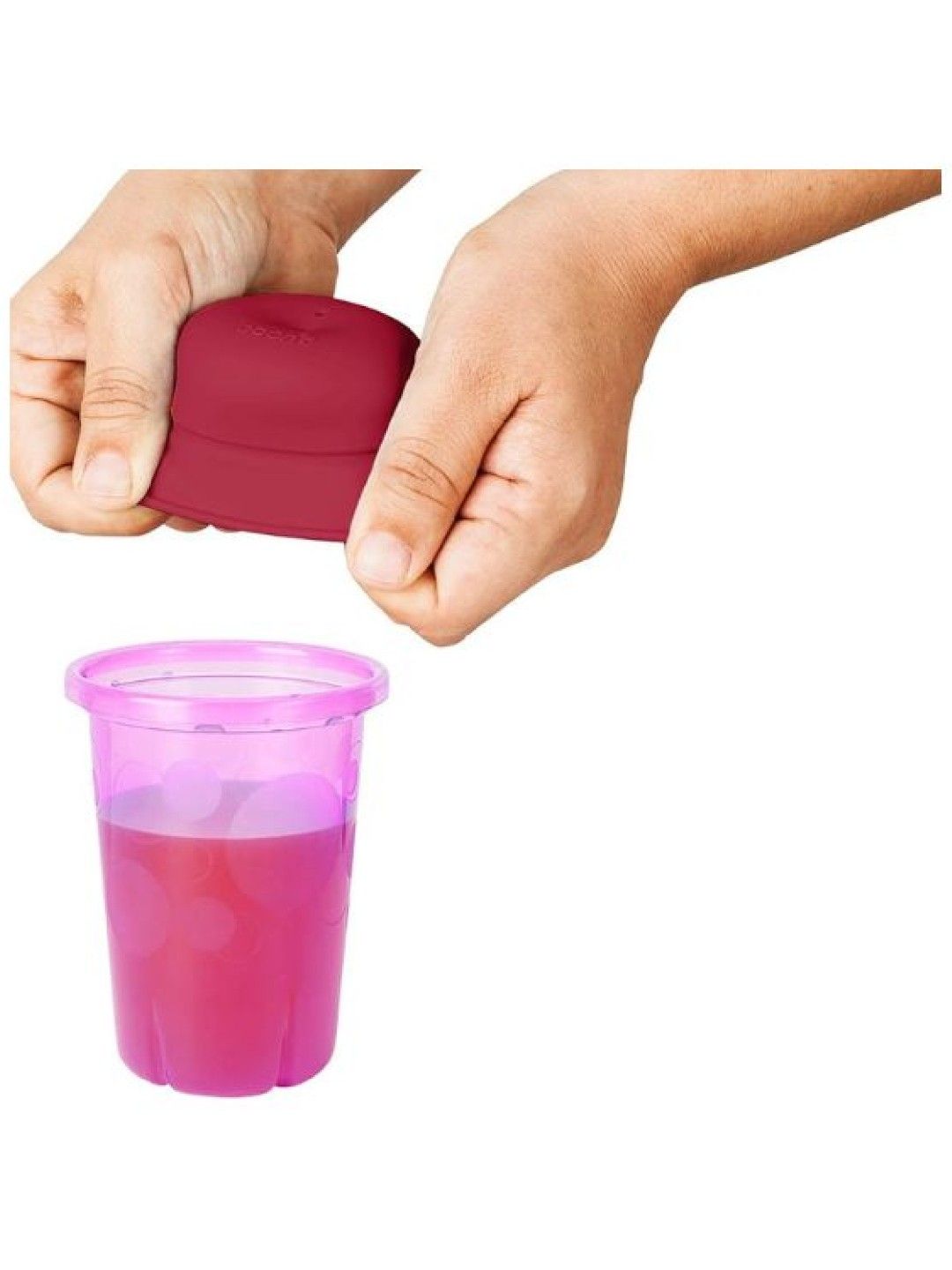 BOON SNUG Universal Silicone Straw Lids (3-Pack) (Pink- Image 3)