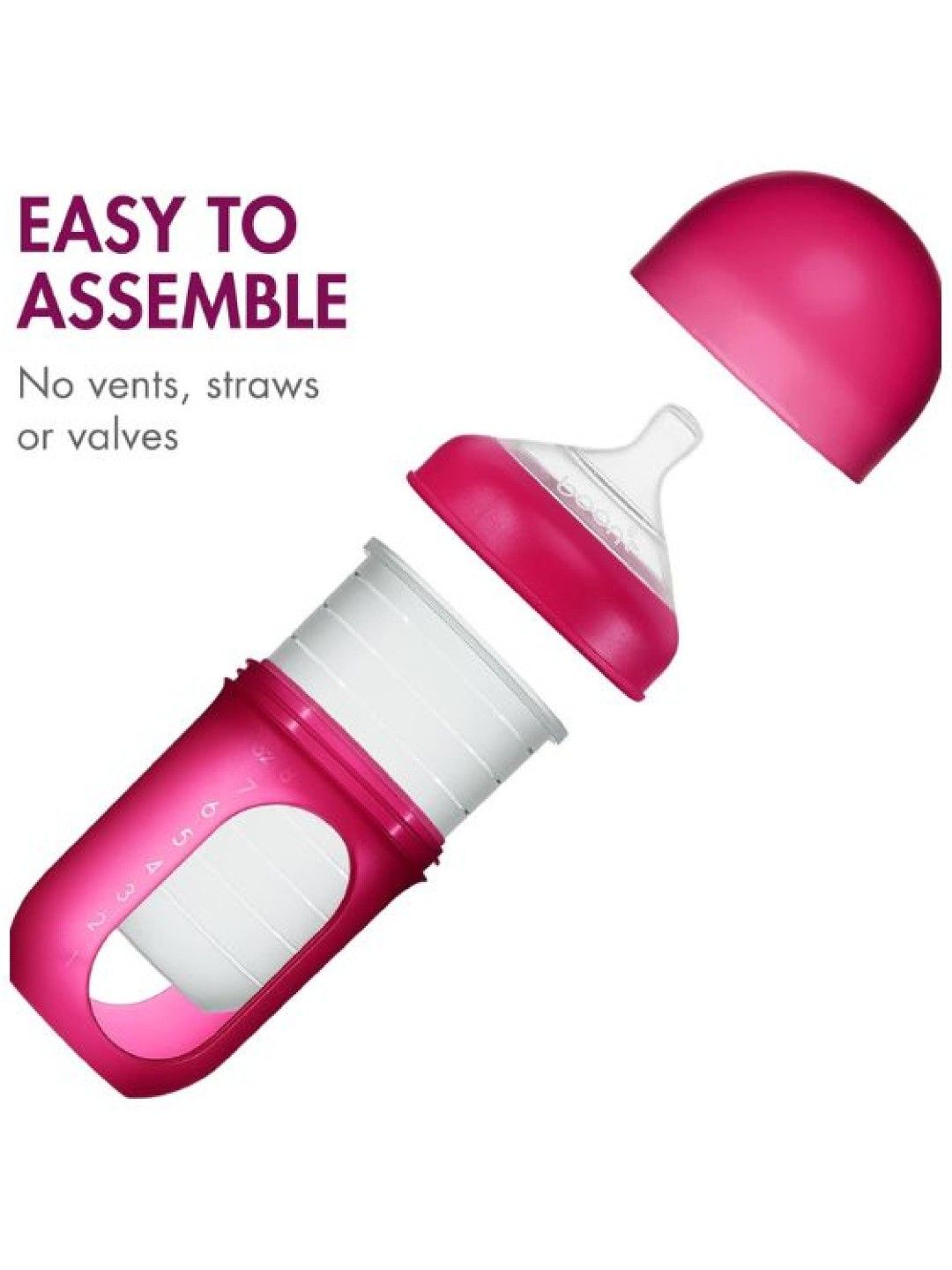 BOON NURSH Silicone Pouch Bottle 8oz / 236ml (3-Pack) (Pink- Image 3)