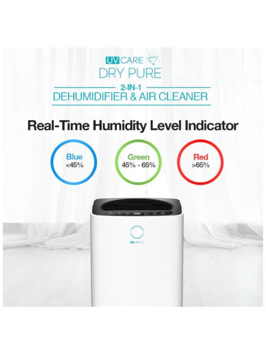 UV Care Dry Pure 2-In-1 Dehumidifier & Air Cleaner 12L (No Color- Image 3)