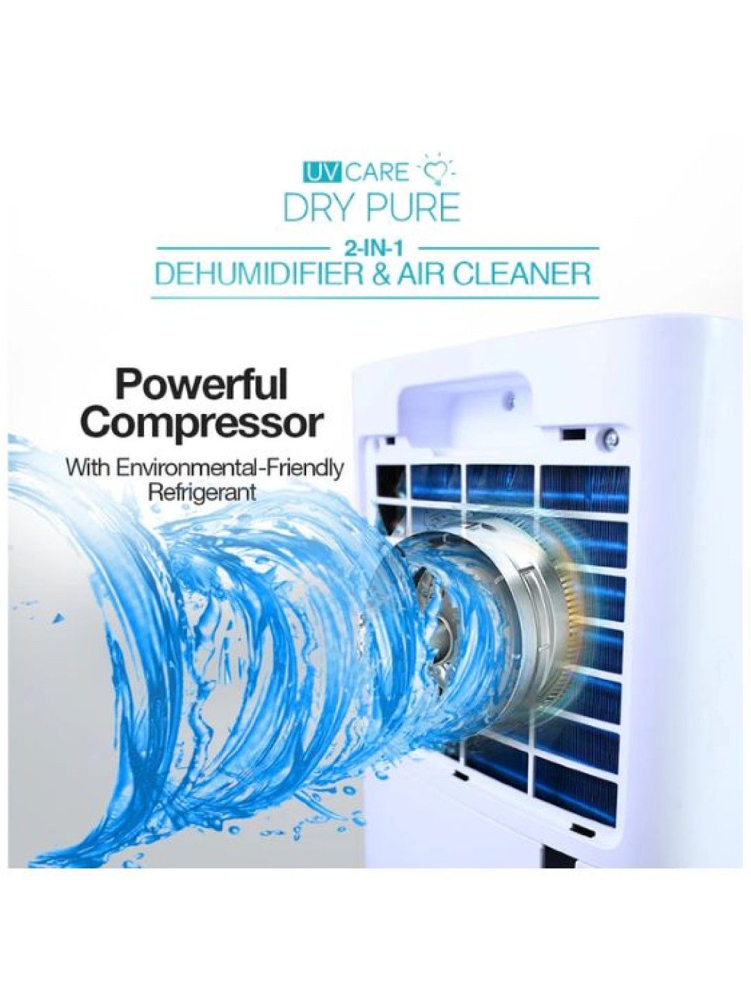 UV Care Dry Pure 2-In-1 Dehumidifier & Air Cleaner 20L (No Color- Image 3)