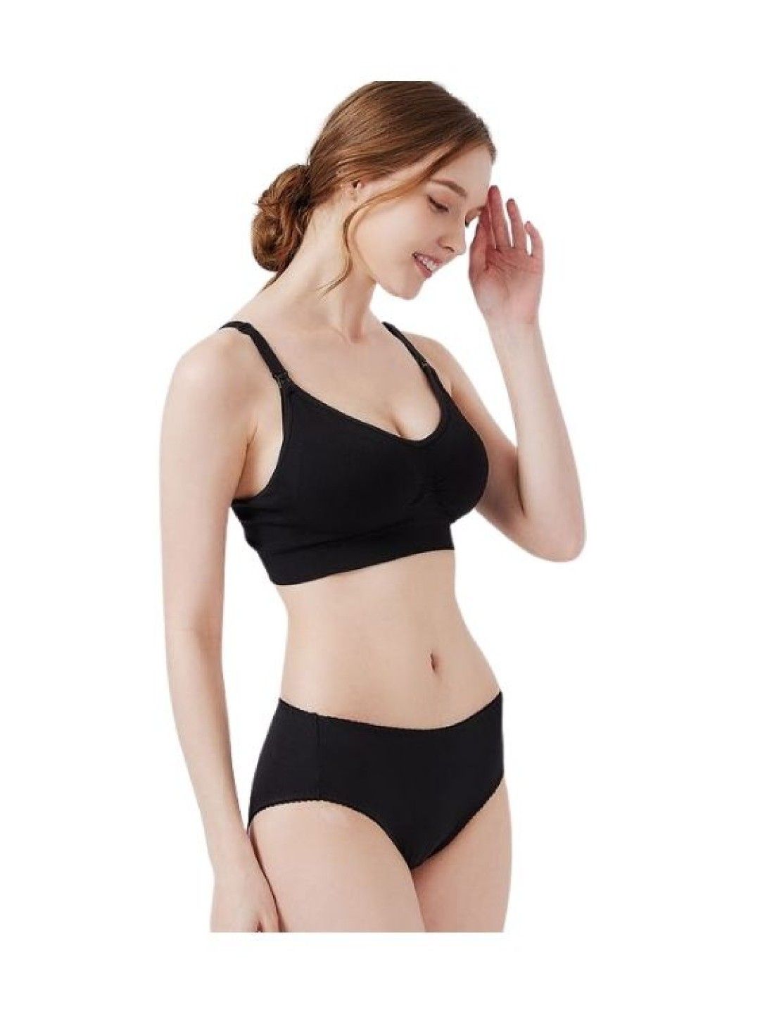 Mamaway (CLEARANCE) Ultra Breezy Seamless Maternity & Nursing Bra - Black (No Color- Image 3)