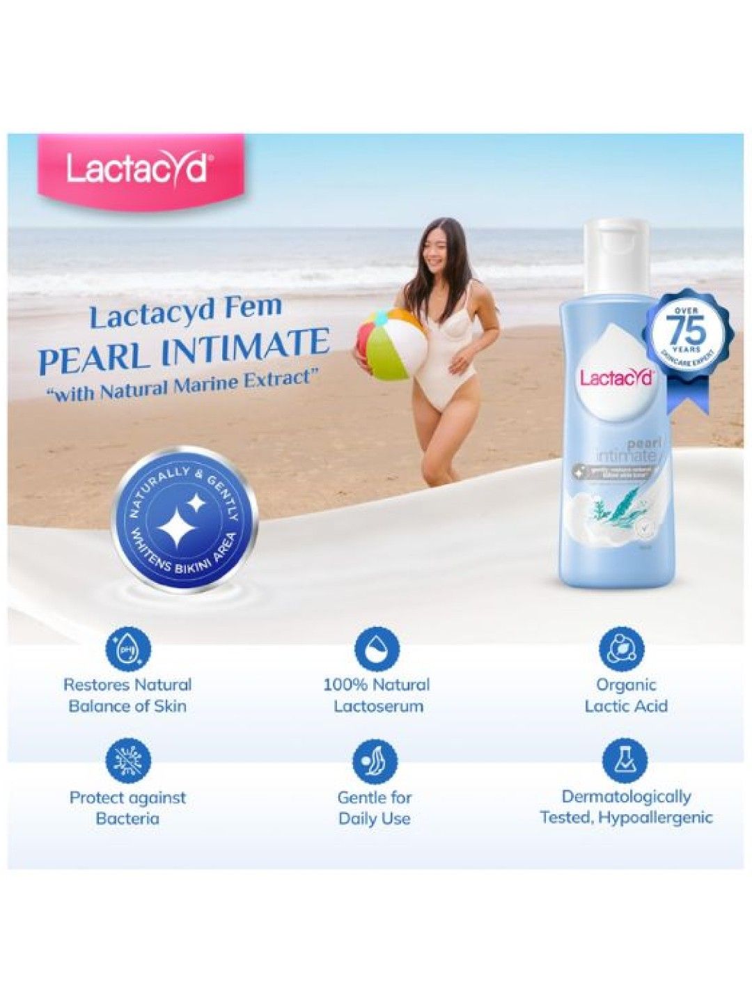 Lactacyd Femme Feminine Wash Pearl Intimate (250ml) (No Color- Image 3)