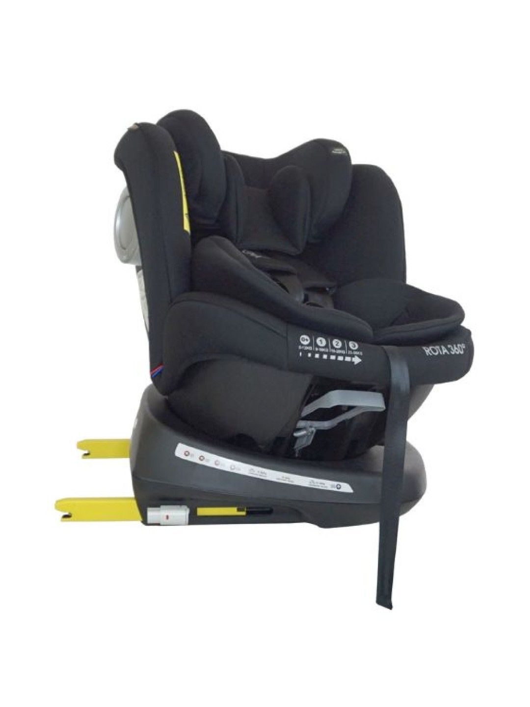 Akeeva 360 Rotate Isofix Carseat w/ Latch and Side Impact protection (Rota 360) - Black (No Color- Image 3)