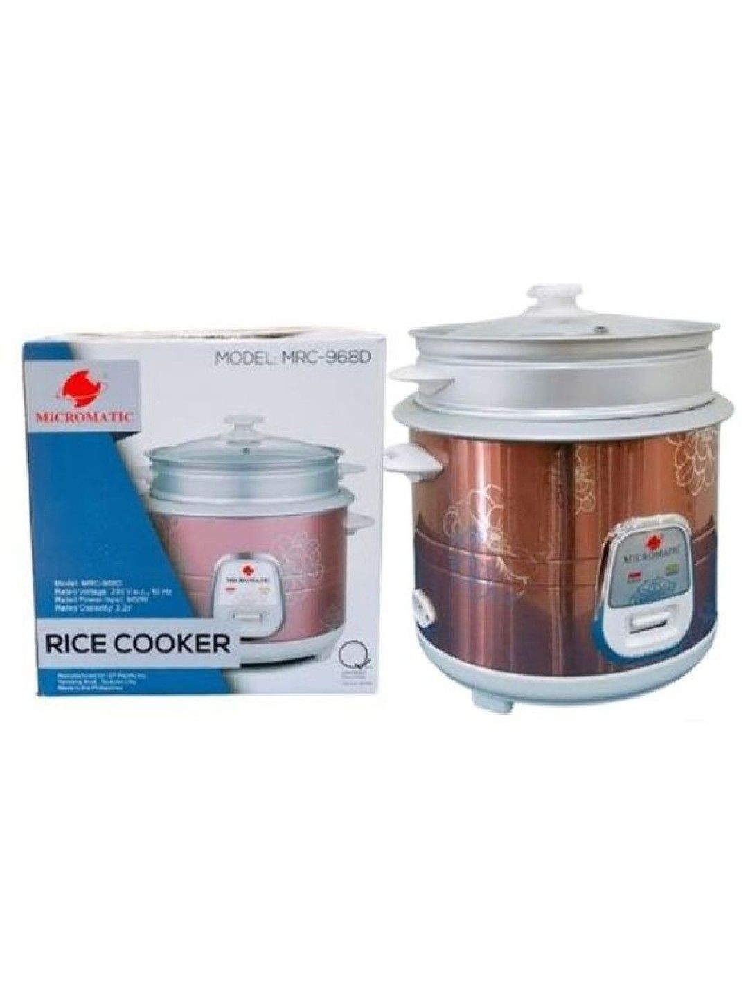 MICROMATIC MRC-968D Rice Cooker w/ Steamer 2.2L (No Color- Image 3)