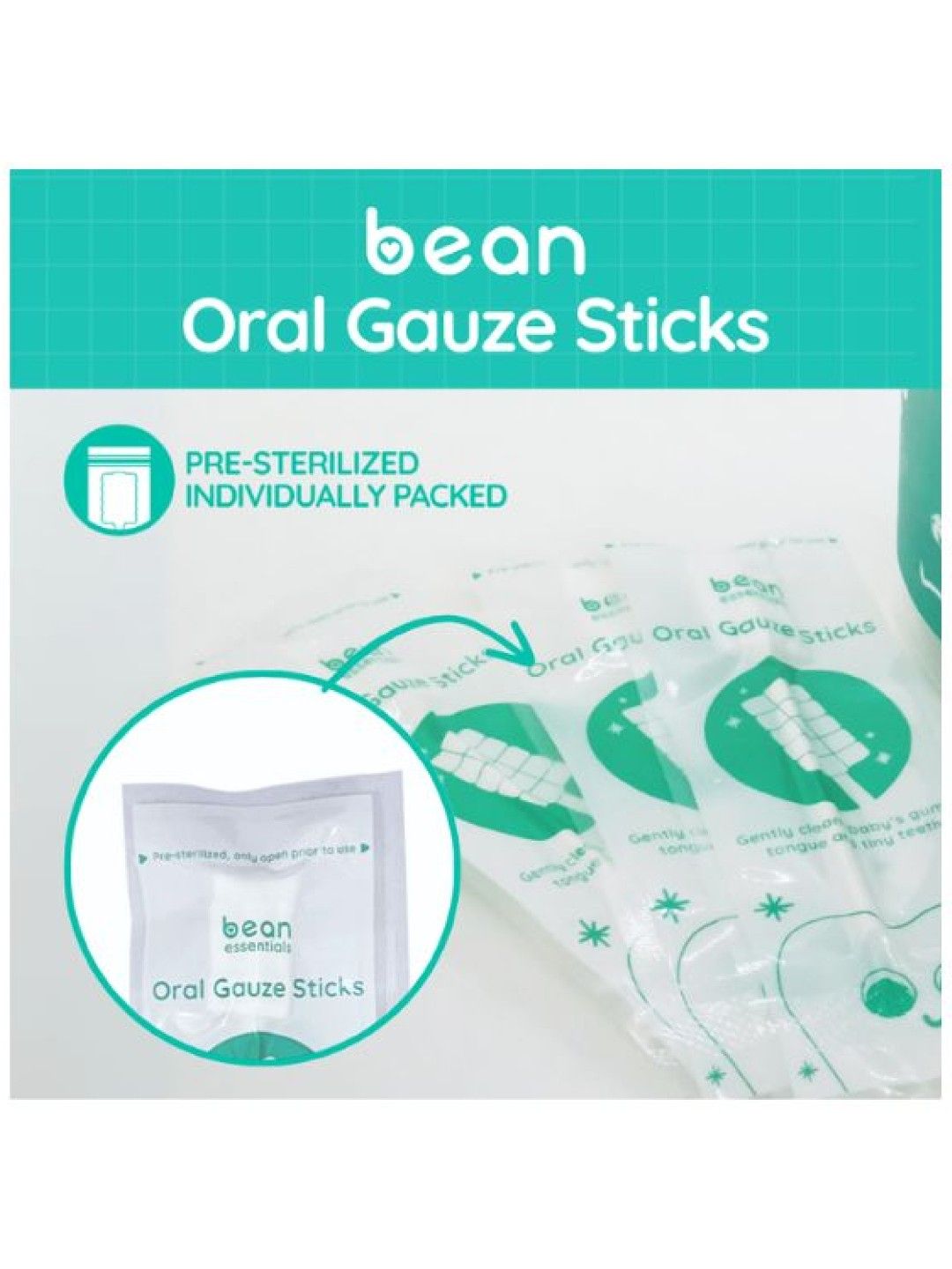 bean essentials Oral Gauze Sticks (30 pcs) (No Color- Image 3)