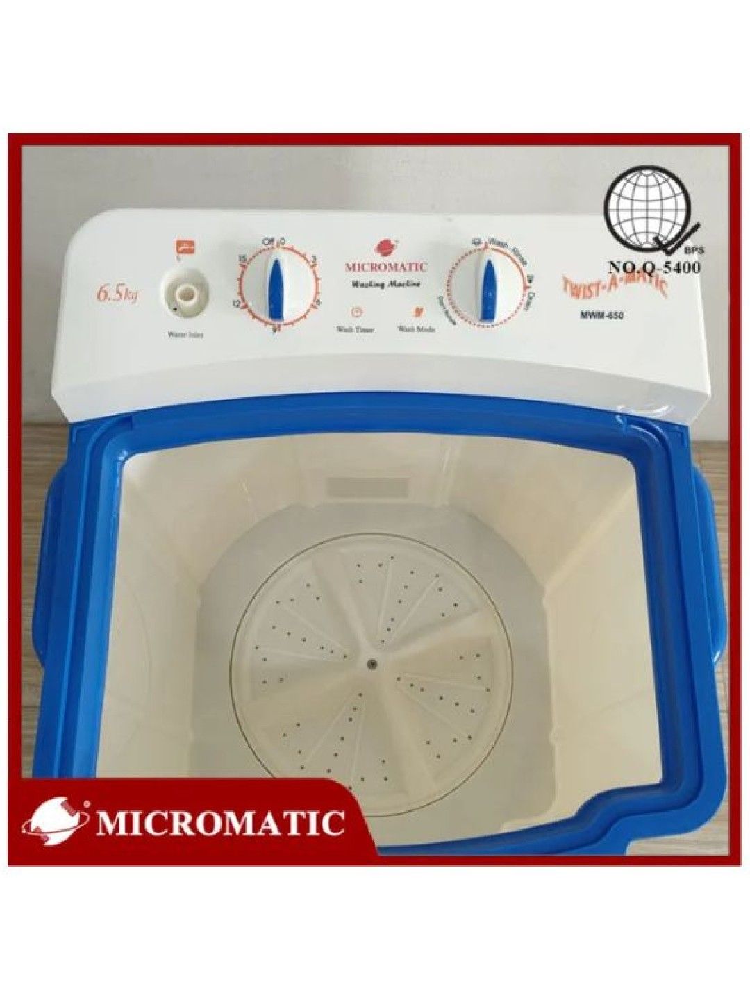 MICROMATIC MWM-650B Washing Machine Single Tub With Wash and Sink Cover 6.5kg (No Color- Image 3)