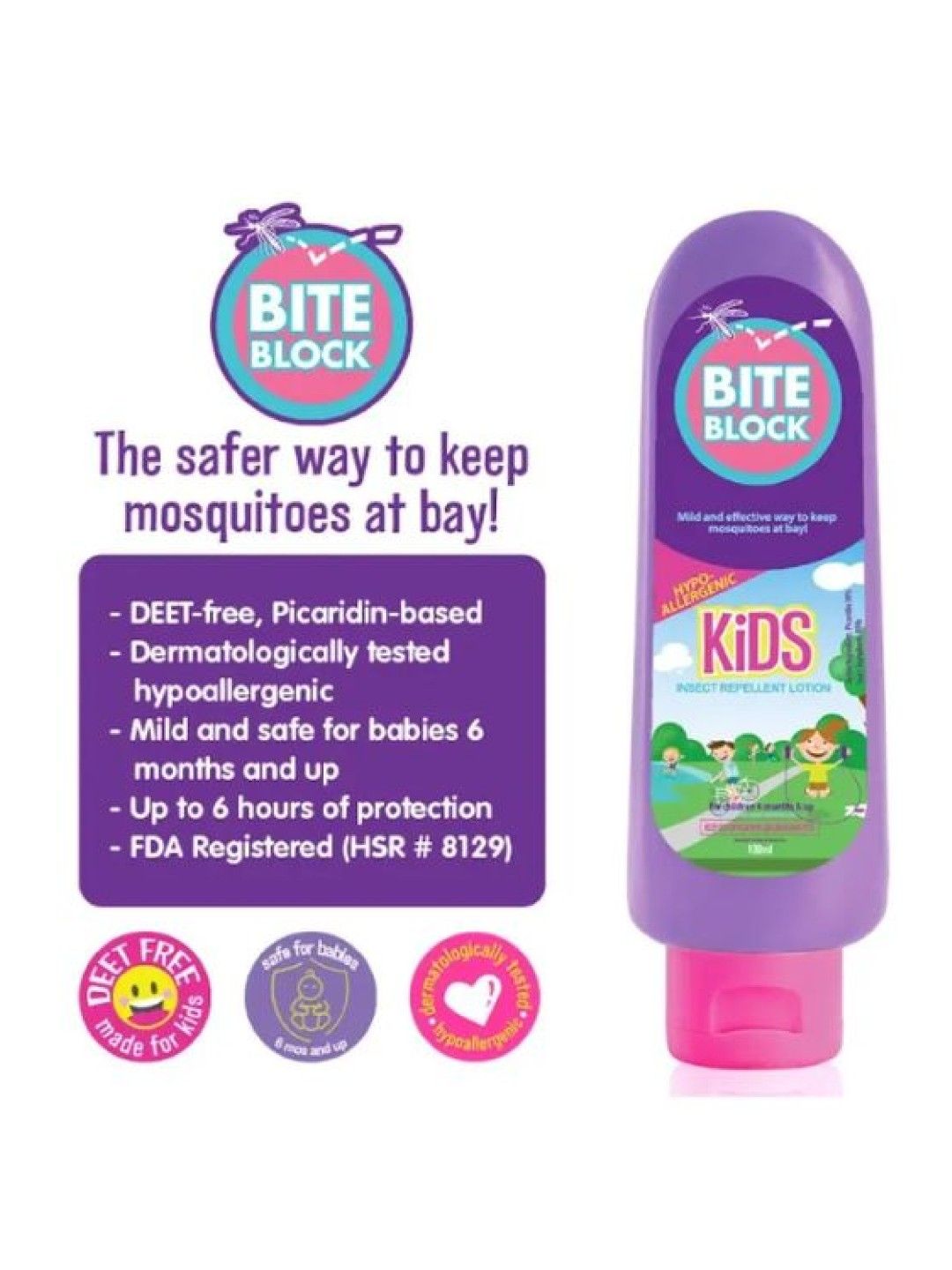 Bite Block Kids Insect Repellent Lotion (100ml) Bundle of 2 (No Color- Image 3)