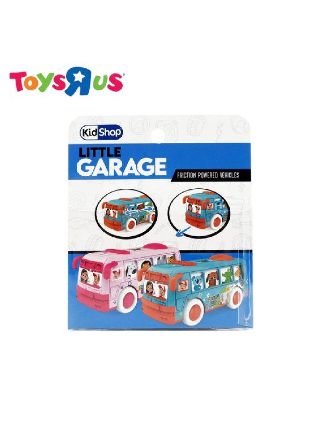Toys R Us KidShop Little Garage Friction Car - Bus (Blue green- Image 2)