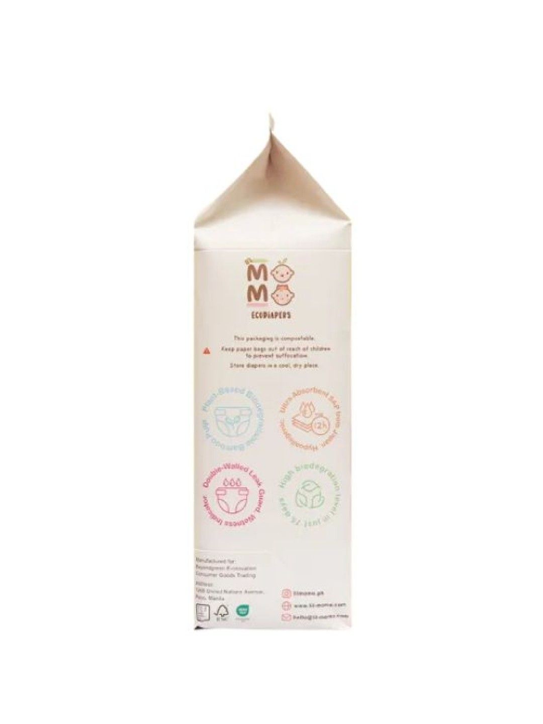 Li'l Momo Ecodiapers Biodegradable Eco-friendly Bamboo Diapers Small (36 pcs) (No Color- Image 3)