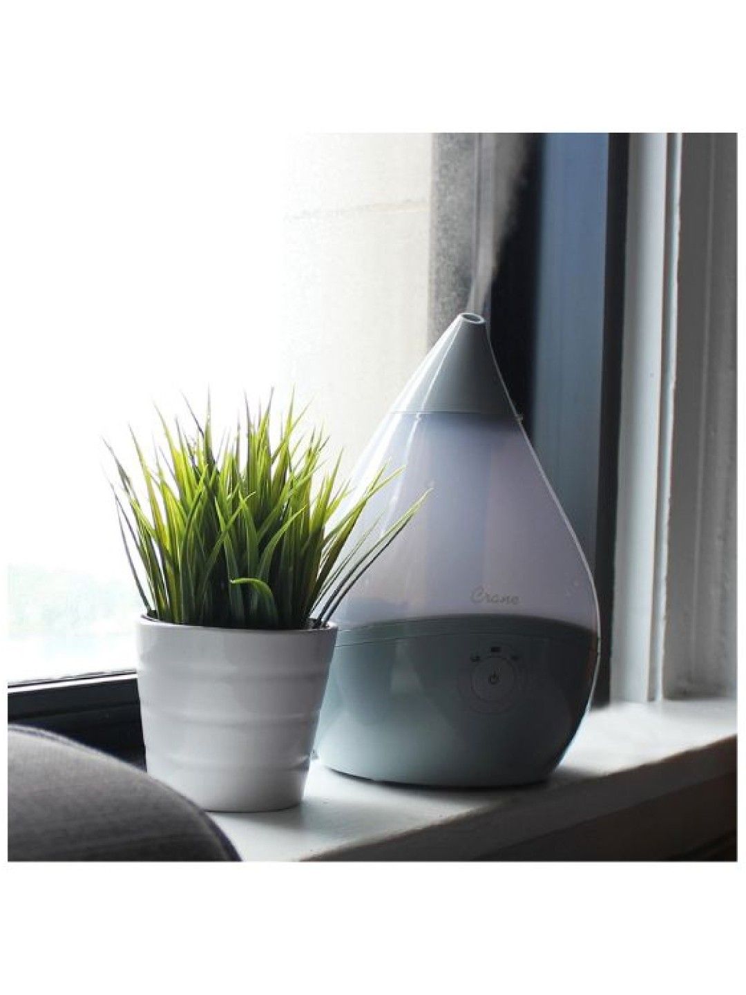 Crane Droplet Filter Free Cool Mist Humidifier with Vaporizer Function for Inhalation (Gray- Image 3)