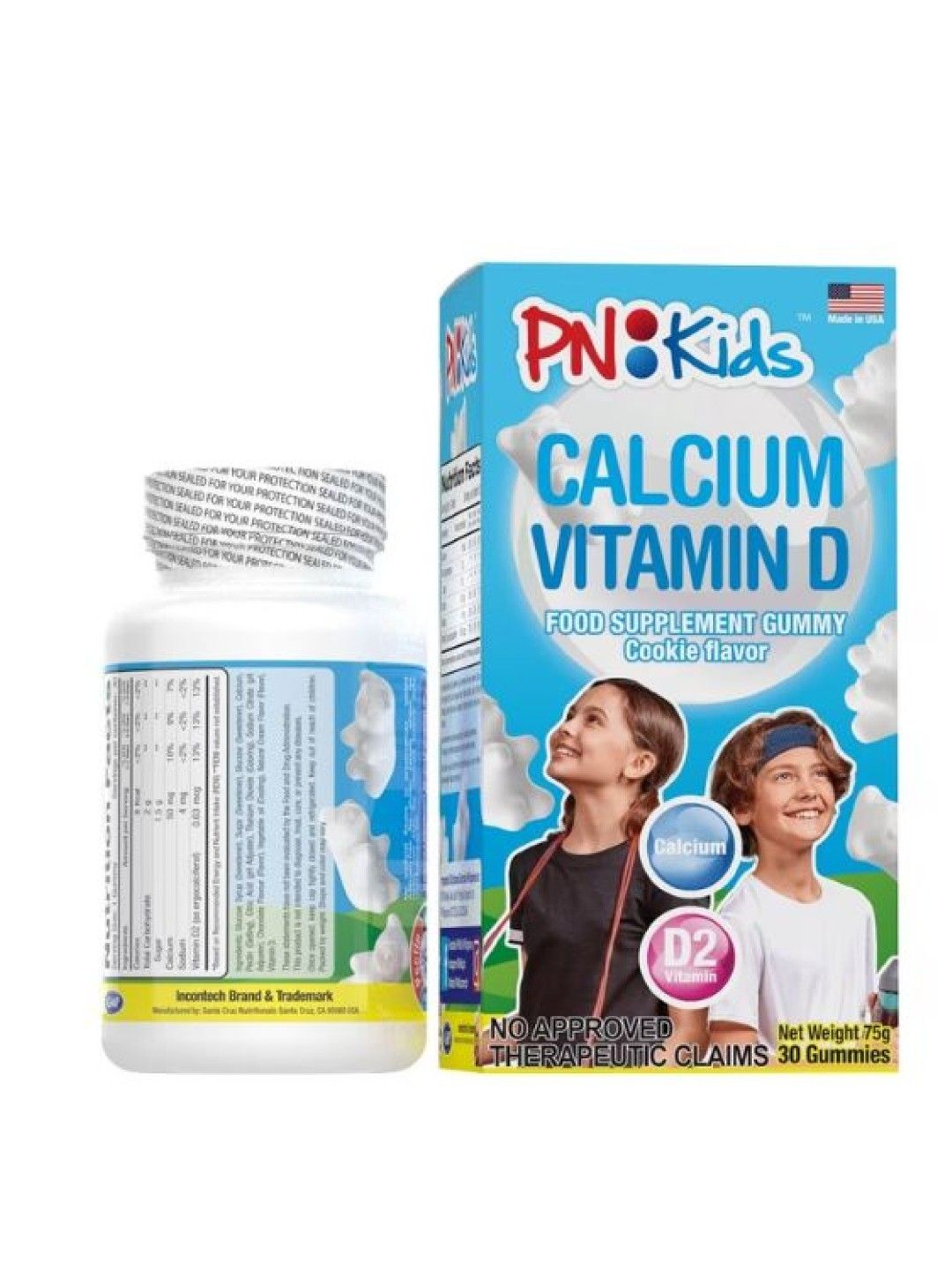 PNKids Calcium Vitamin D Food Supplement Gummy Cookie Flavor 30s (75g) (No Color- Image 3)