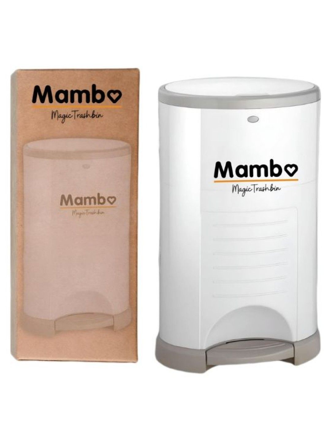 Mambo Baby Diaper Trash Bin (16L) (White- Image 3)