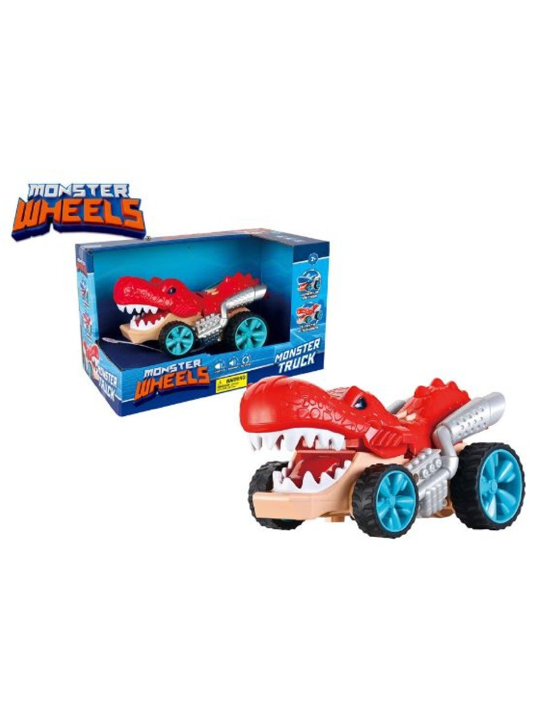 Monster Wheels Chomping T-Rex Dinobite with Lights & Sounds (Red- Image 3)