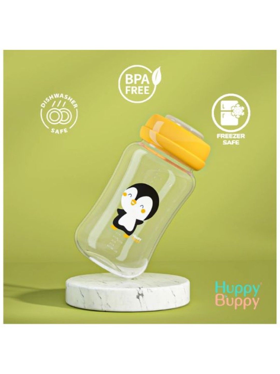 Huppy Buppy Breastmilk Storage Bottle - Wide Neck 8oz (4pcs) (No Color- Image 4)