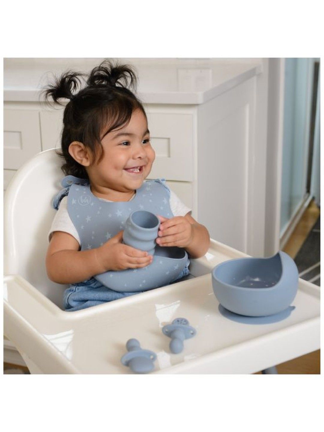 BooginHead Baby Led Weaning Silicone 5-Piece Set (Blue- Image 3)
