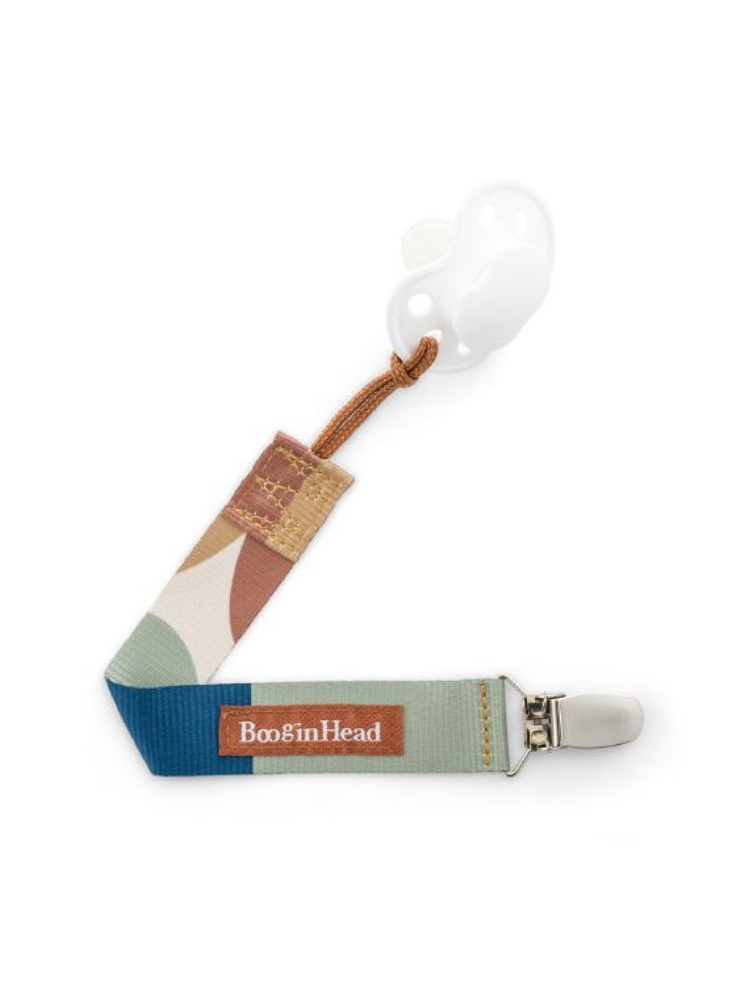 BooginHead PaciGrip Universal Pacifier/Teether Clip 3-Pack (Blue Geometric- Image 3)