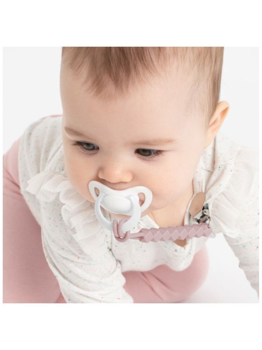 BooginHead PaciGrip Silicone Pacifier Clip 2-Pack (Dusty Rose- Image 3)