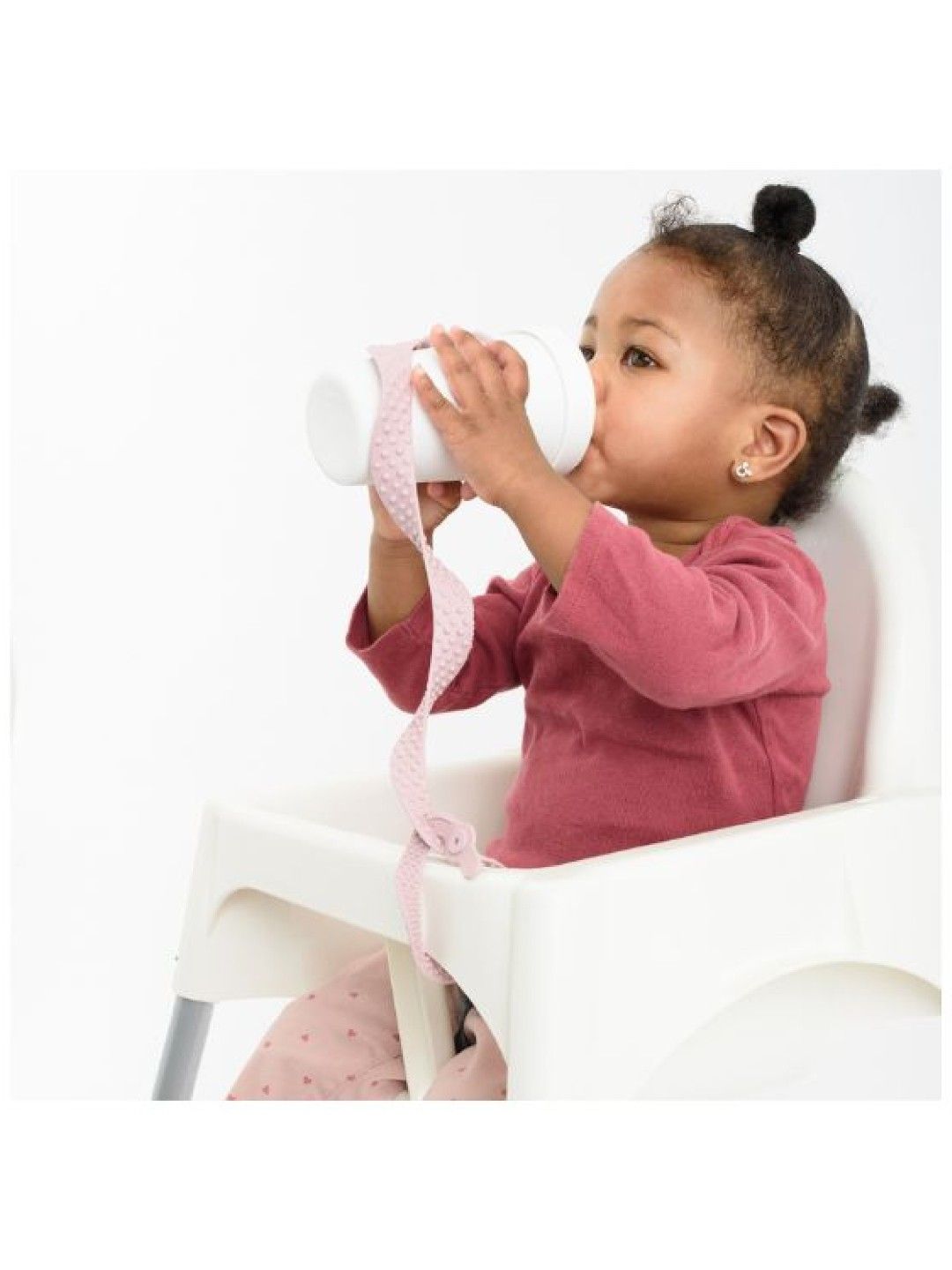 BooginHead SippiGrip Silicone Cup, Bottle & Toy Strap (Rose- Image 3)