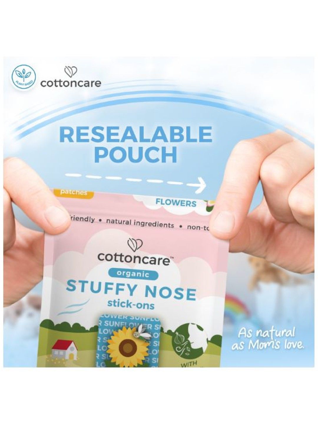 Cotton Central™ Cottoncare Organic Stuffy Nose Stick-Ons 2 Pack (48 patches) (No Color- Image 3)