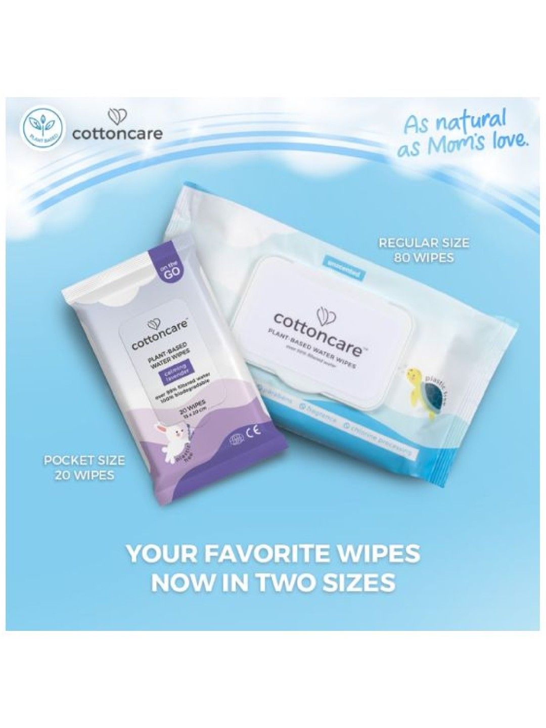 Cotton Central™ Cottoncare Plant-Based Water Wipes - Calming Lavender (20s) (No Color- Image 3)