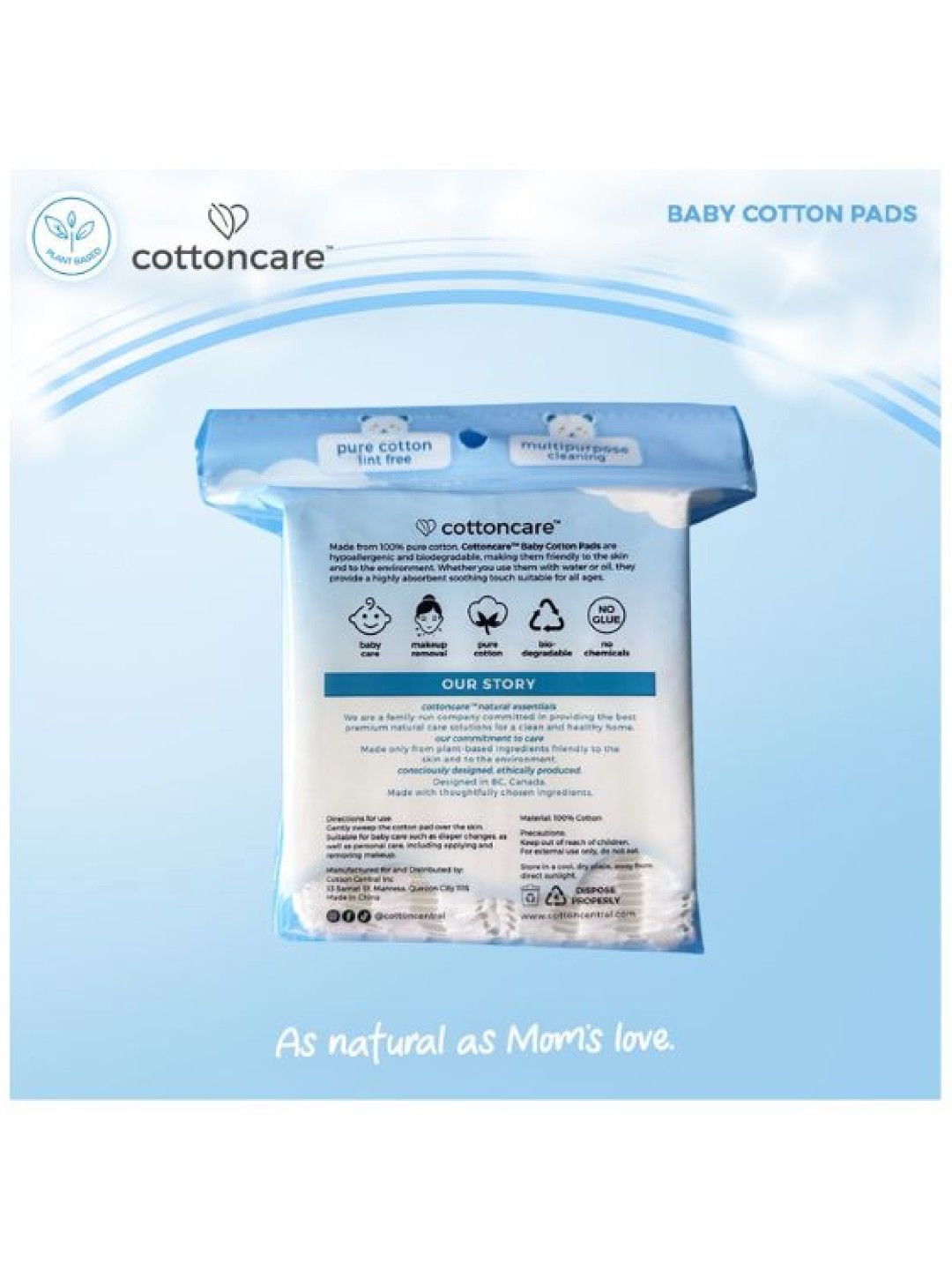 Cotton Central™ Cottoncare Baby Cotton Pads 2 Pack (200 Pads) (No Color- Image 3)