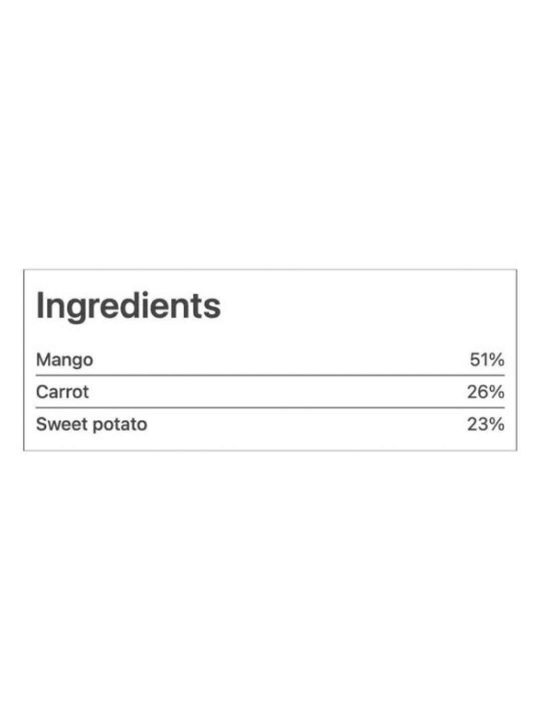 Peachy Baby Food Mango, Sweet potato and Carrot Purée (110g) (No Color- Image 3)