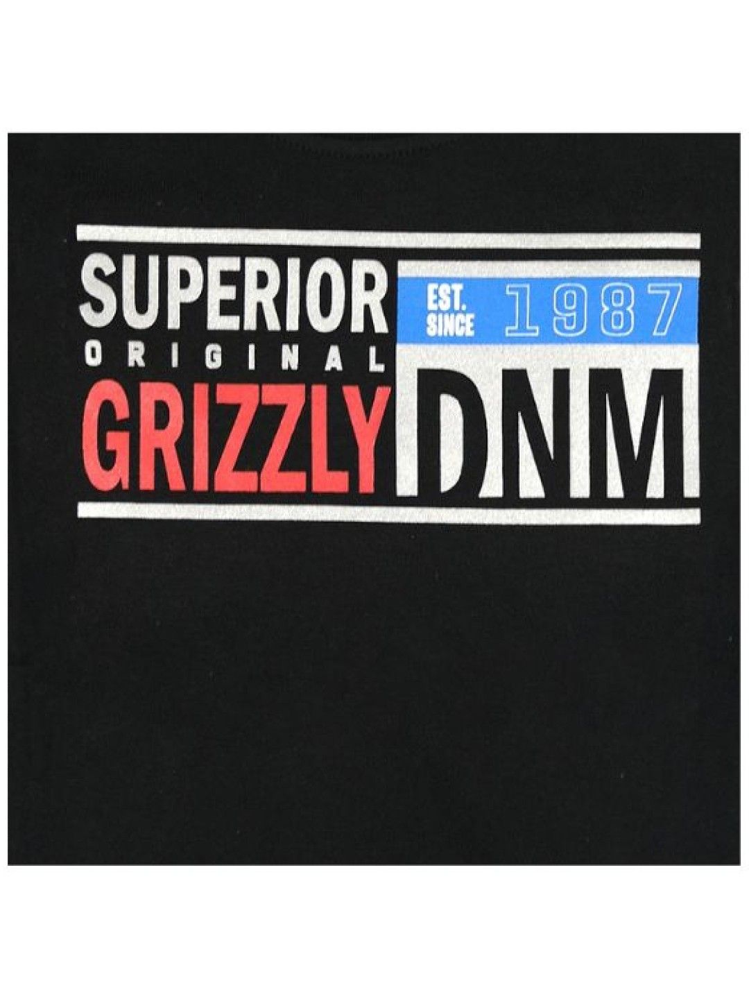 Grizzly Boys Round Neck Short Sleeve Tees With Print (Black- Image 3)