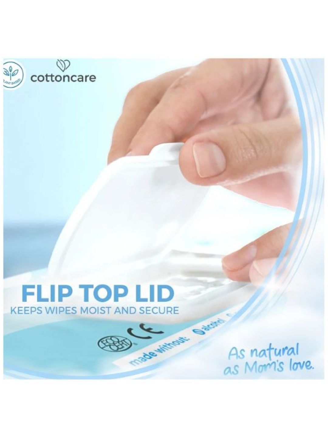 Cotton Central™ Cottoncare™ Organic Plastic-Free Baby Water Wipes 6 packs (480s) (No Color- Image 3)