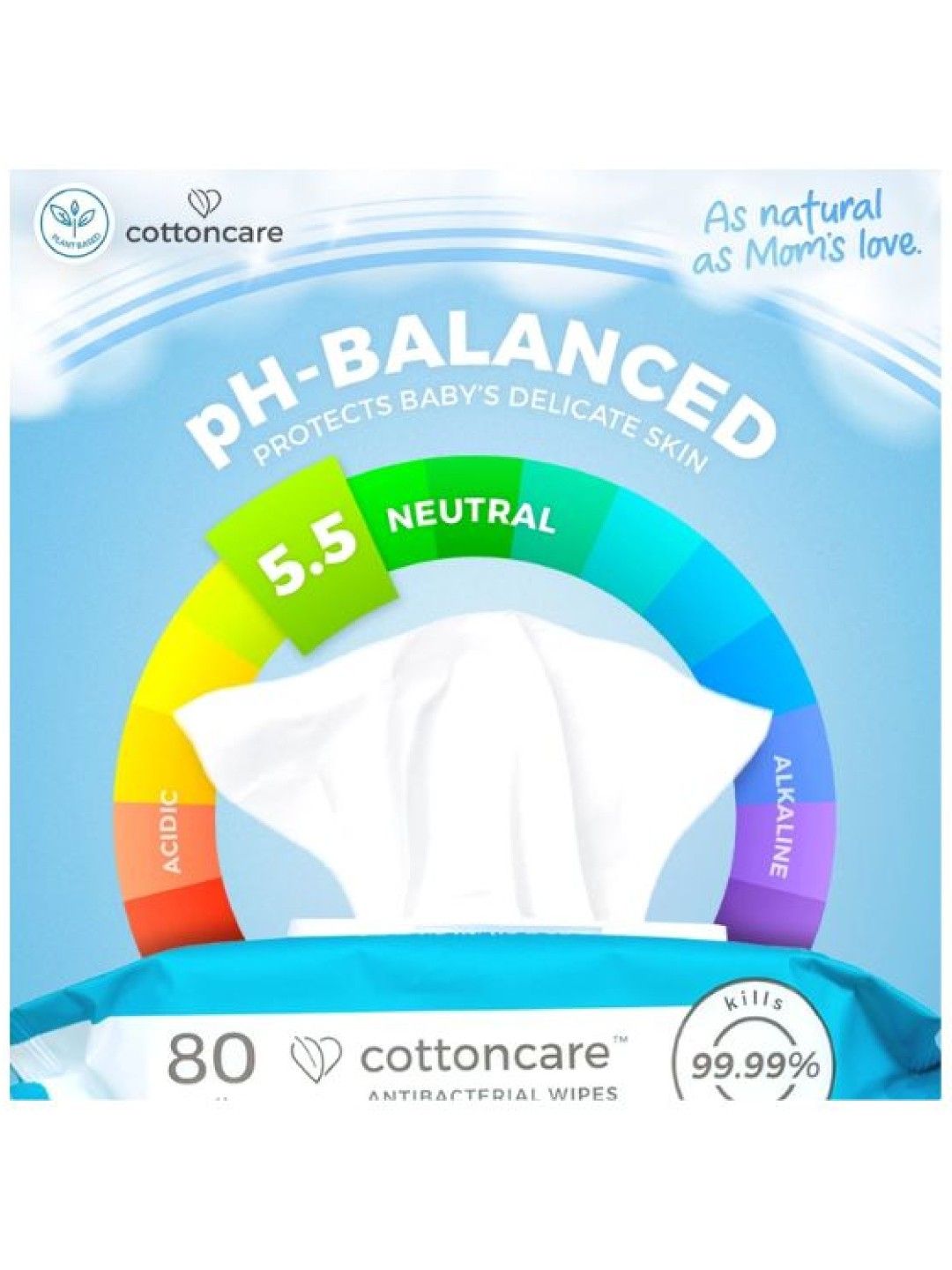 Cotton Central™ Cottoncare™ Antibacterial Plastic-Free Baby Water Wipes 6 packs (480s) (No Color- Image 3)