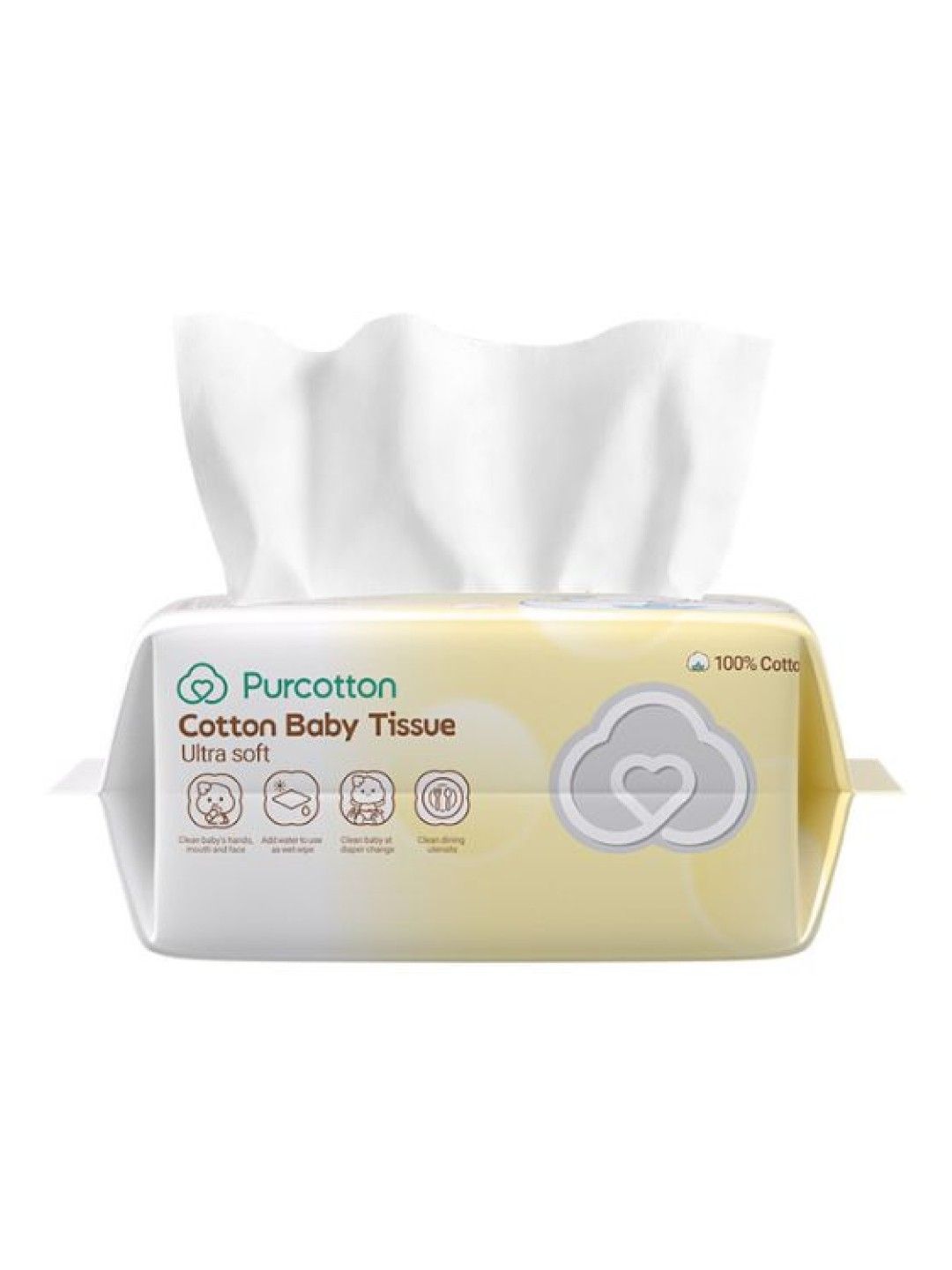 Purcotton Cotton Baby Tissue 80s (No Color- Image 3)