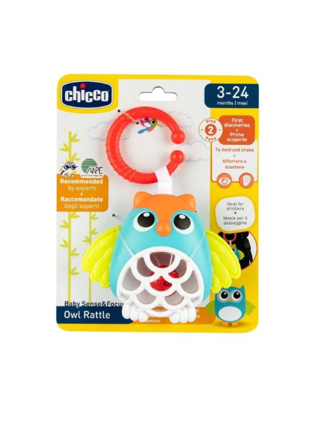 Chicco Owl Rattle Toy Teething Toy for Baby (No Color- Image 3)