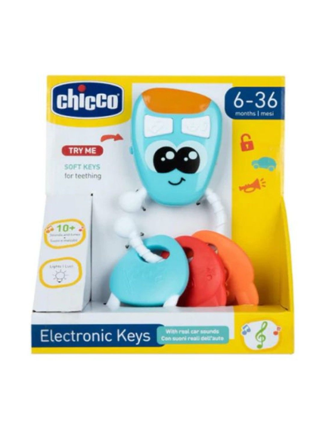 Chicco Electronic Keys - Car Key Rattle Toy with Lights and Sounds (No Color- Image 3)