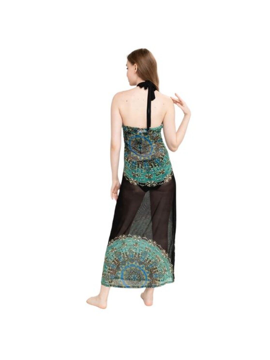 Eve's Chic Wren Sheer Cover Up Maxi Dress (Black- Image 3)