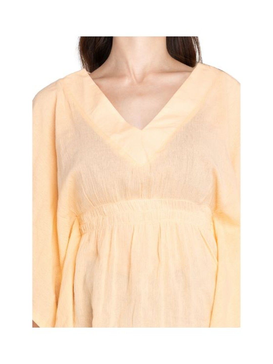 Eve's Chic Diana V Neck Tunic Blouse (Orange- Image 3)
