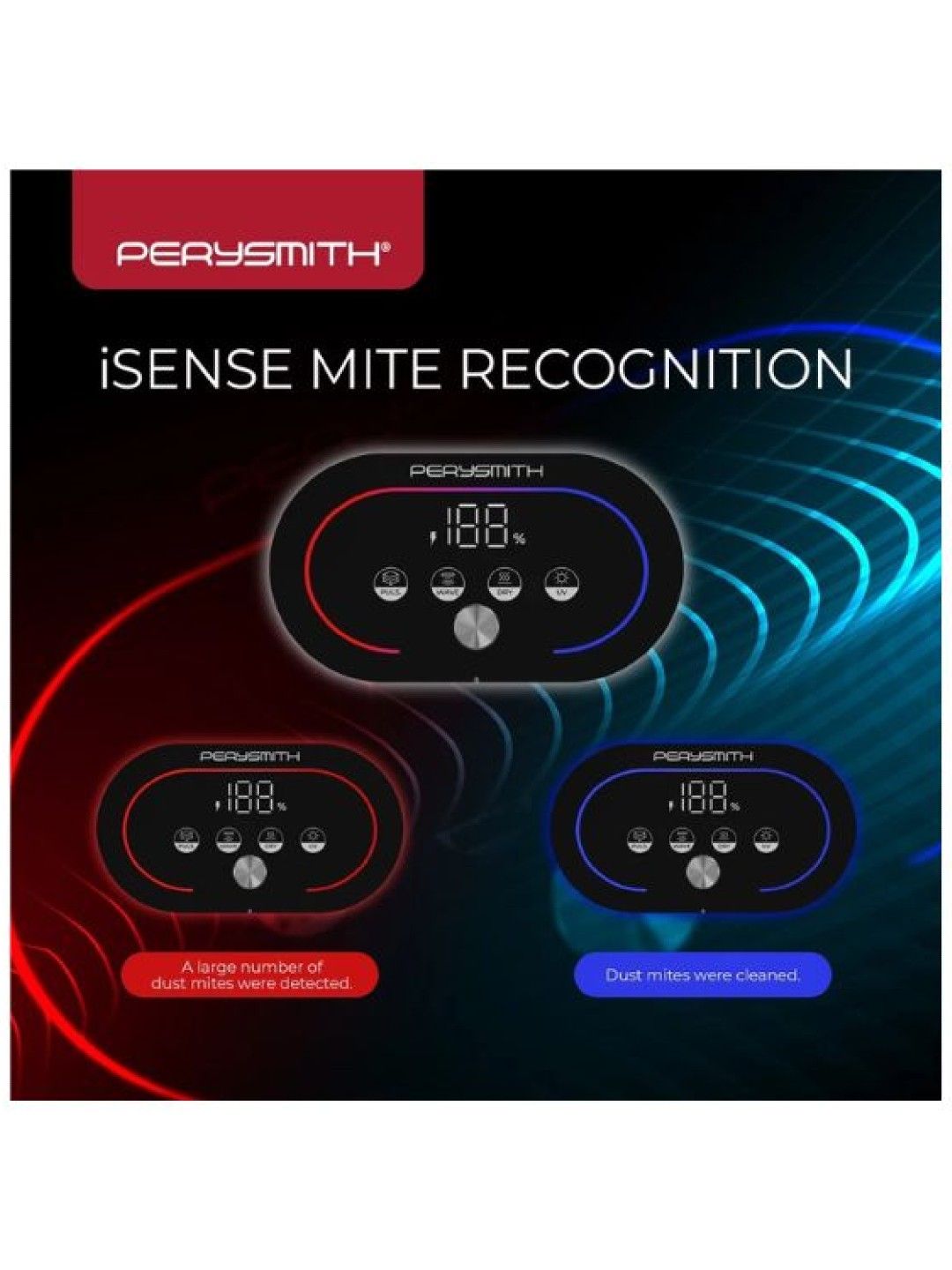 Perysmith Dust Mite Corded Vacuum Cleaner with UV and Mite Sensors - V30PRO (No Color- Image 3)