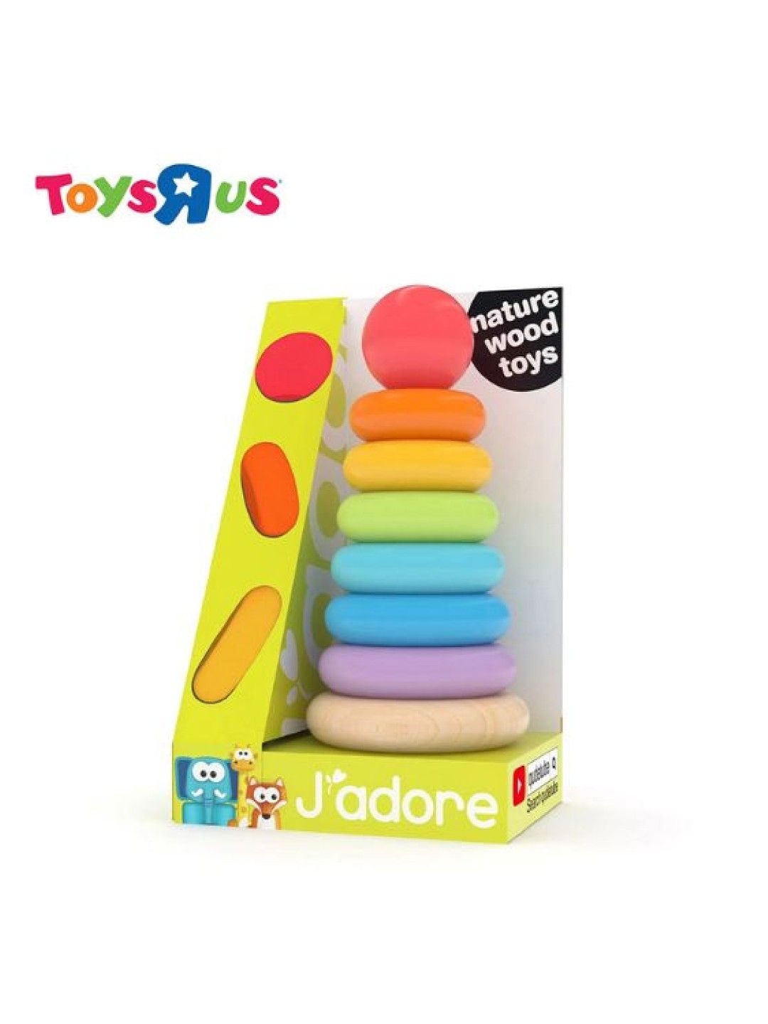 Toys R Us J'adore Rainbow Wooden Ring Stacker (No Color- Image 3)