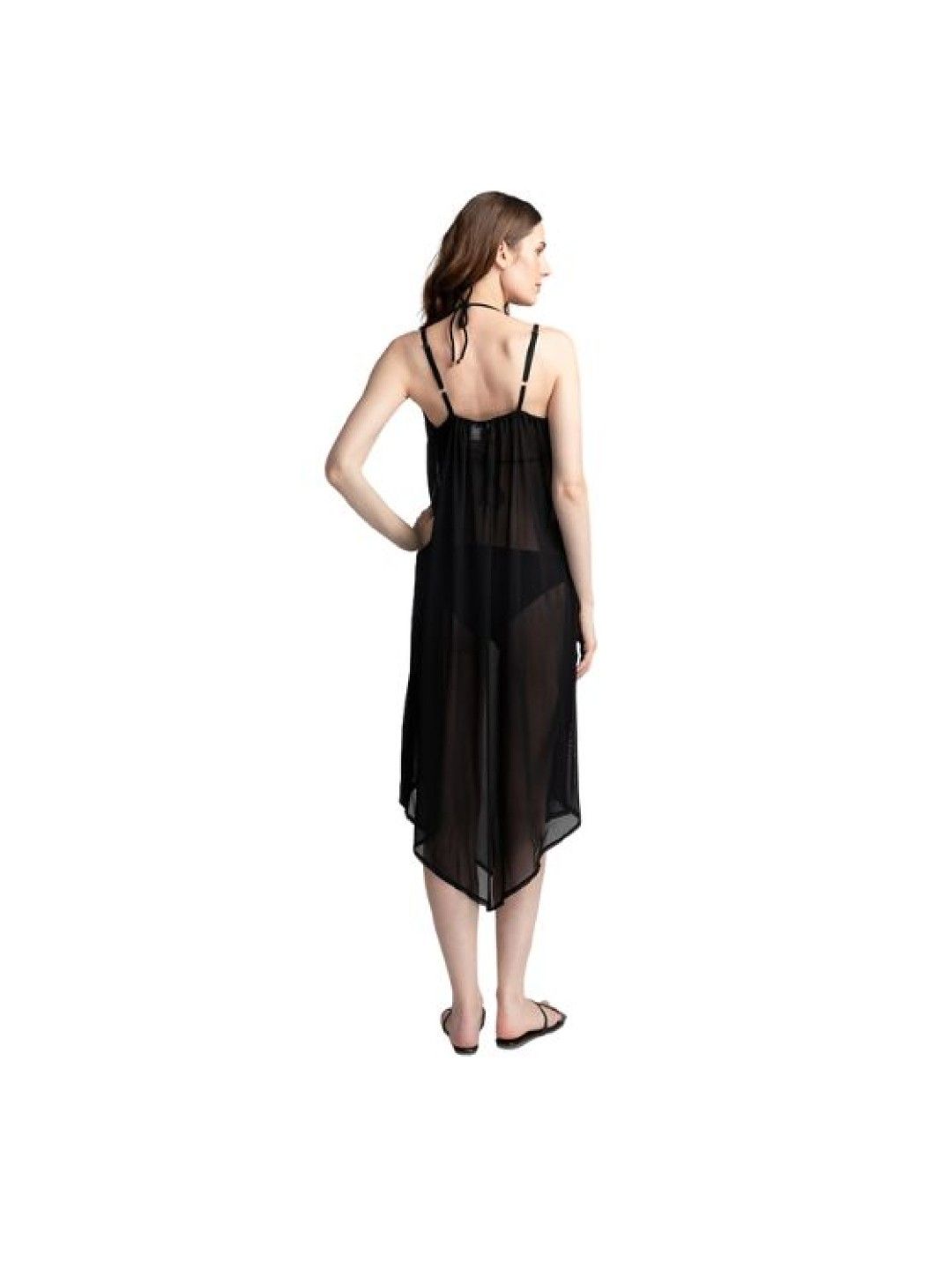 Eve's Chic Belle Asymmetric Cover Up Dress (Black- Image 3)