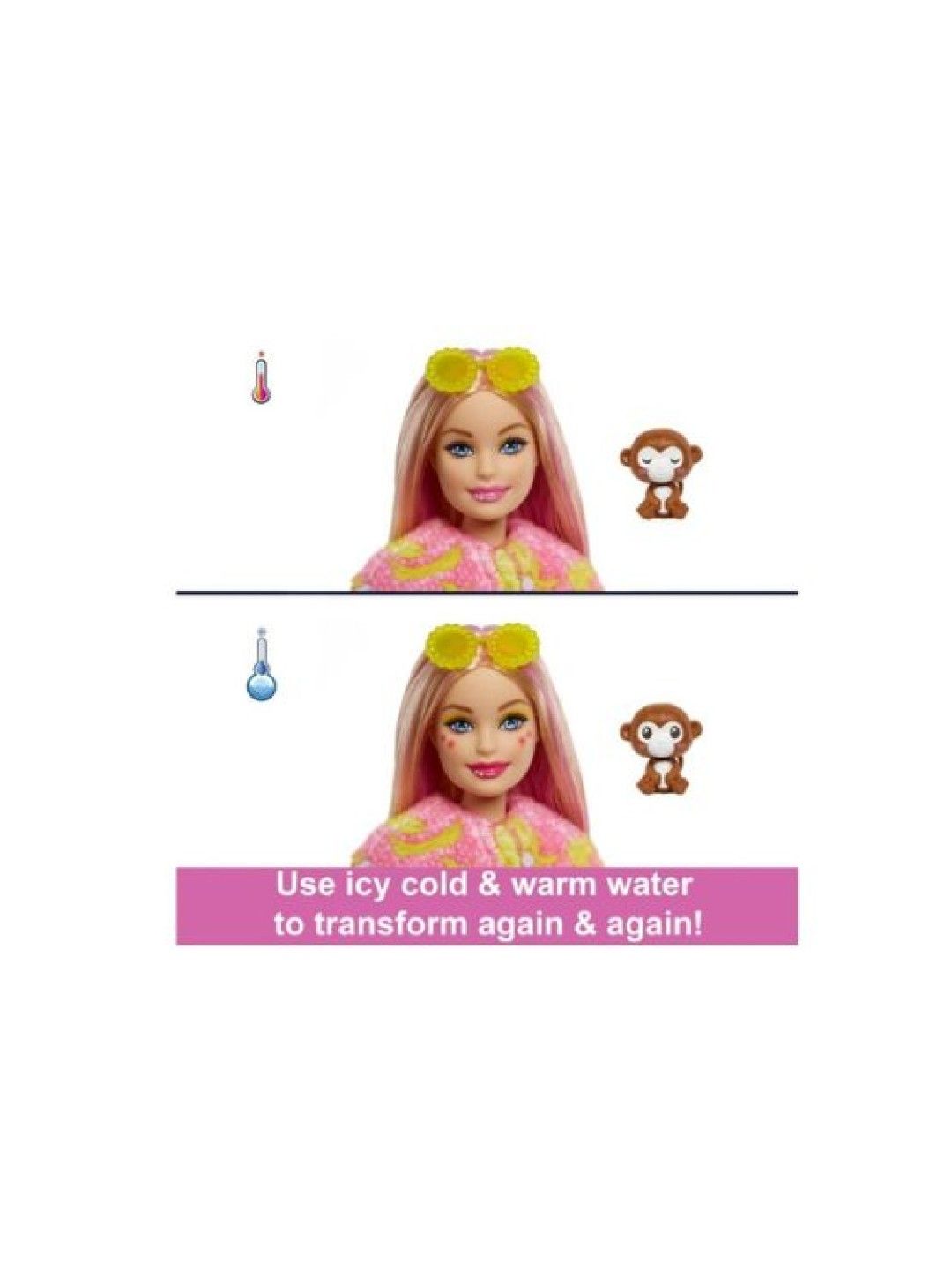 Barbie Cutie Reveal Doll And Accessories Jungle Series Monkey (No Color- Image 3)