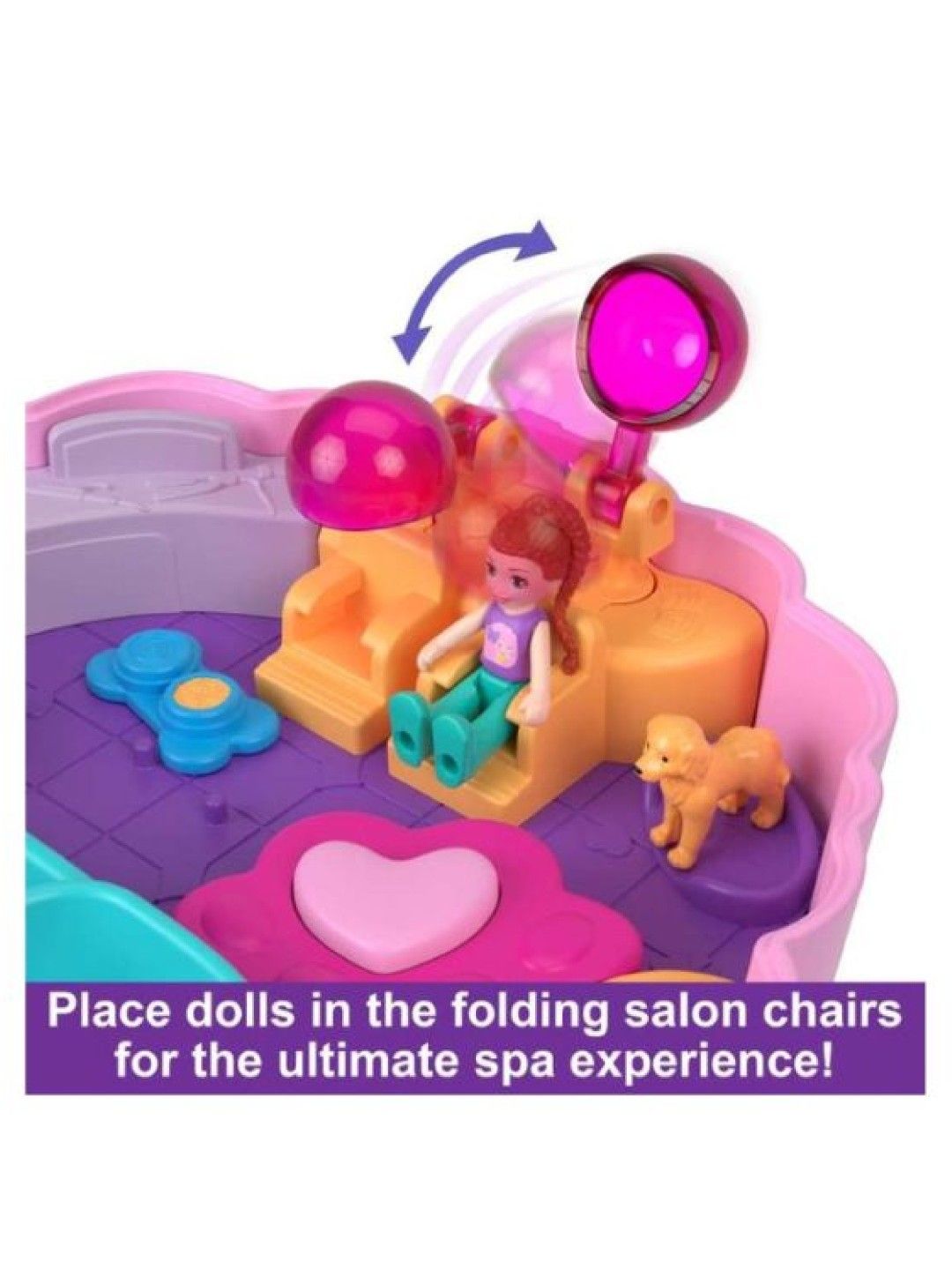 Polly Pocket Dolls And Playset, Animal Toys Groom & Glam Poodle Compact Playset (No Color- Image 3)