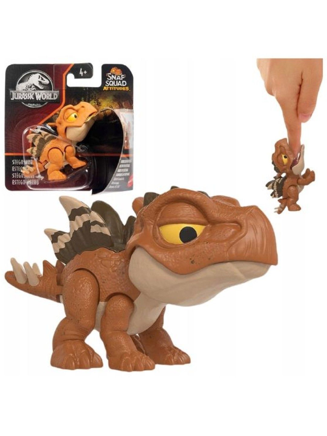 Jurassic World Snap Squad Attitudes Stegosaurus Dinosaur (No Color- Image 3)