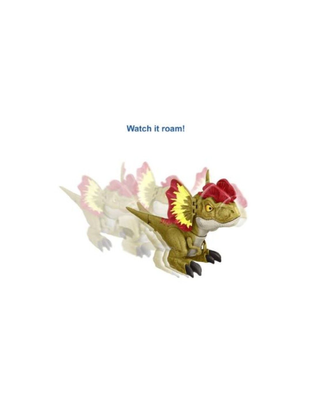 Jurassic World Dominion Uncaged Rowdy Roars Dilophosaurus Dinosaur Figure (No Color- Image 3)