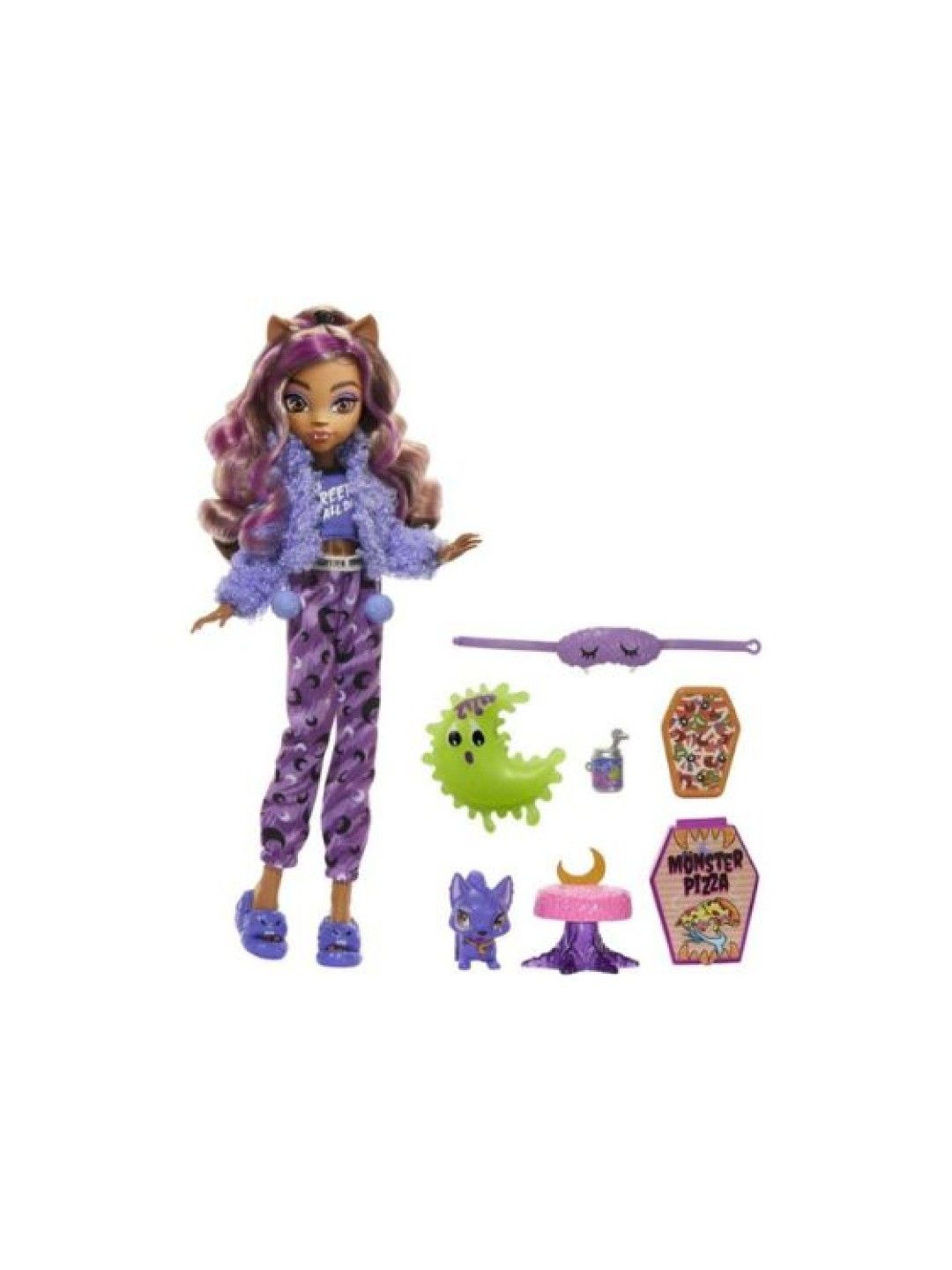 Monster High Doll And Sleepover Accessories, Clawdeen Wolf Creepover Party