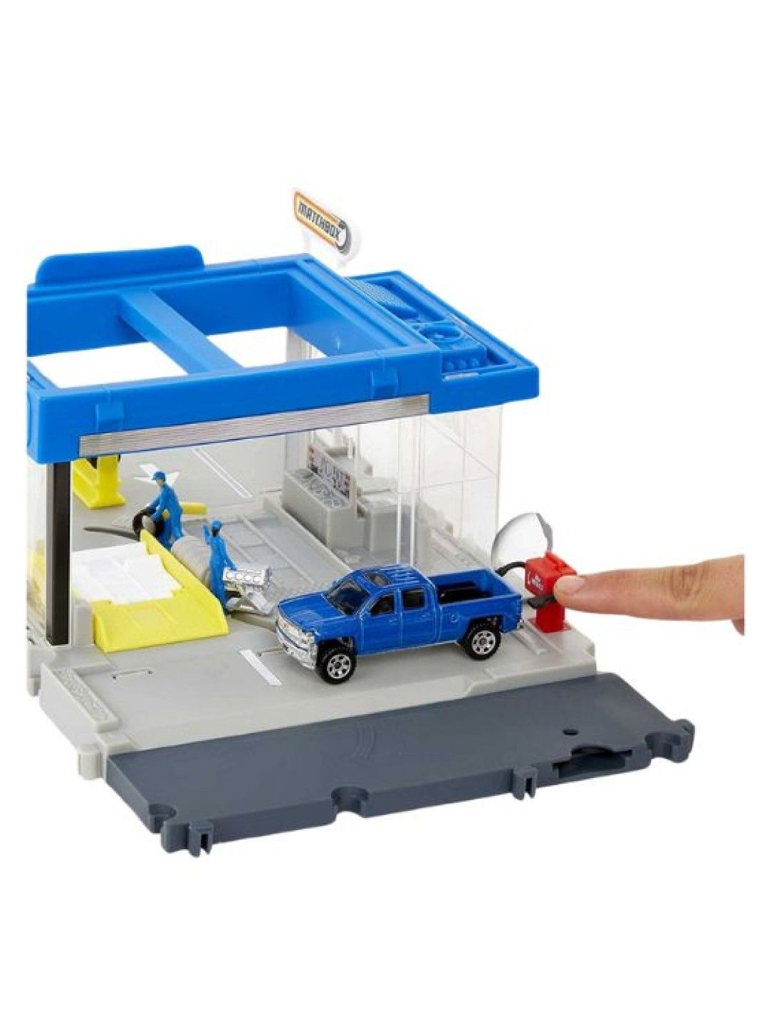 Matchbox Action Drivers Auto Shop Playset with 1 Chevy Silverado, Moving Parts & Figures (No Color- Image 3)
