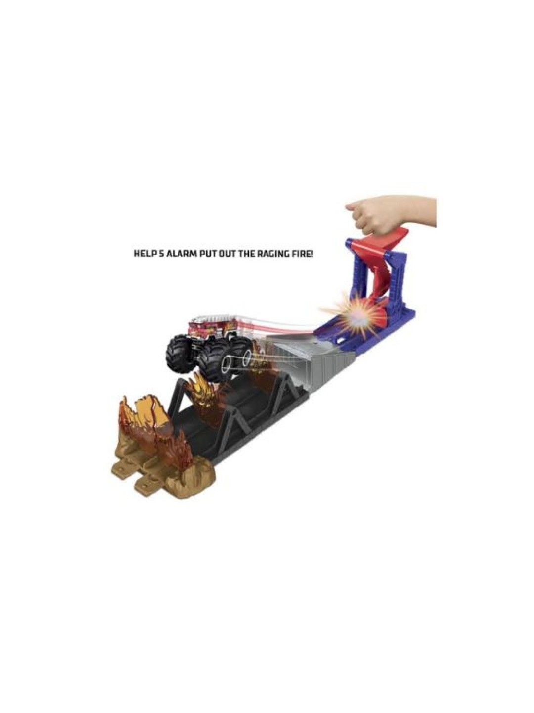 Hot Wheels Monster Trucks Fire Through Hero Playset (No Color- Image 2)